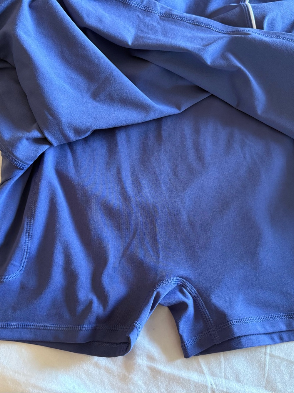 Fabletics Women's On The Go Classic Mini Dress Blue Dawn/Classic White Medium M - Picture 15 of 15